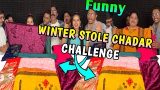 Ladies Collection Winter Stole Chadar Loot Funny Challenge With Family [upl. by Kavita]