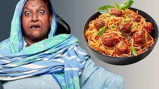 Tribal People Try Spaghetti and Meatballs [upl. by Cheria]