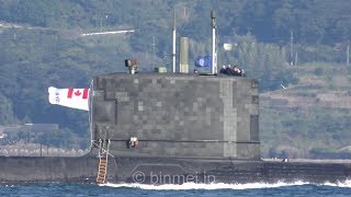 HMCS Chicoutimi SSK879  Royal Canadian Navy Victoriaclass submarine at Sasebo カナダ海軍潜水艦シクーティミ佐世保寄港 [upl. by Daisie]