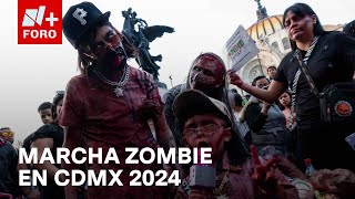 Realizan la tradicional marcha zombie en calles de la Ciudad de México  Las Noticias [upl. by Hyland203]