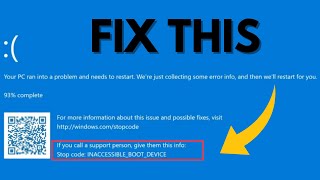 How to Fix Inaccessible Boot Device Windows 11 BSOD Fix [upl. by Bowyer]