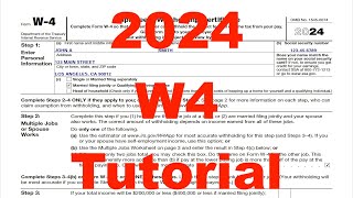 2024  W4 Form Tutorial  StepbyStep How To Fill Out a W4 Form [upl. by Muraida760]