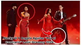 Presentación de Angela Aguilar y BeckyG cantando su Exito quotPor el Contrarioquot en Latín Grammy 2024 [upl. by Dnamron]