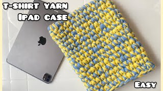 How to make a crochet tshirt yarn ipad and laptop  sleeve back to school  Easy for Beginnersdiy [upl. by Giff]