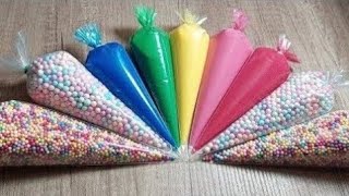 Mixing Making Slime with Rainbow Piping Bags Most Satisfying Videos [upl. by Etterb735]