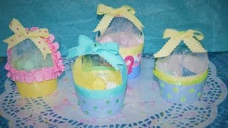 DIY como hacer canastas para babyshowersouviner for babyshower [upl. by Martina]