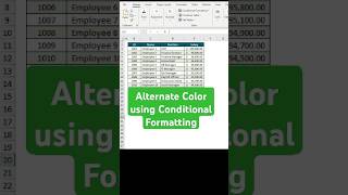 Excel Alternate Color excel exceltips [upl. by Annua]