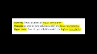 Osmolarity amp Tonicity [upl. by Dane87]