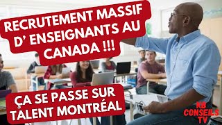 Recrutement massif denseignants au Canada [upl. by Benoit]