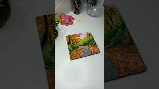 Autumn season🍂 painting shorts painting art artandcraft [upl. by Annaej]