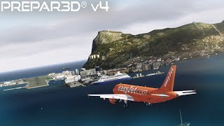 P3D v41 ► Aerosoft Gibraltar LXGB Approach ✈ FSLabs A320X [upl. by Htrap]