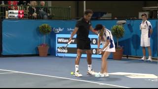 Yannick Noahs Ball Boy Trickery  World Tennis Challenge 2014 [upl. by Anaig]