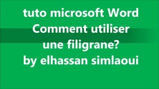 Microsoft Word comment utiliser les filigranes [upl. by Kado]