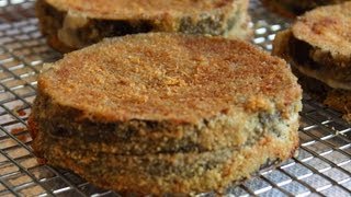 Baked Eggplant Sandwiches  OvenFried Eggplant Stuffed with Salami and Cheese [upl. by Aihsile613]