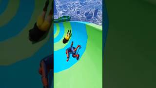 Spiderman and giant waterslide part 486 spiderman waterslide spidermanstunt [upl. by Suellen]