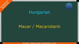 NATIONALITIES  MİLLİYETLER  Adan Zye  English  Turkish  İngilizce  Türkçe [upl. by Kcarb935]