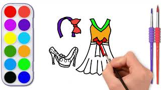 Comment dessiner et colorier des vêtements pour filles  Draw Fashionable Girls Outfits [upl. by Melisent]