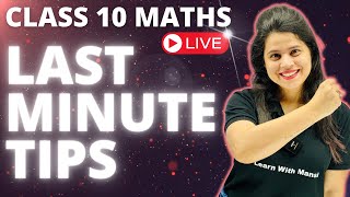 Last Minute Revisions and Expected Question  Class 10 Maths CBSE Boards 2024 [upl. by Aysahc971]