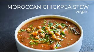 Moroccan inspired Chickpea Stew Recipe  EASY ONE POT MEAL IDEA [upl. by Hussar]