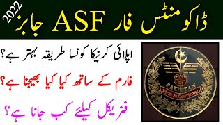 Documents For ASF Jobs 2022  ASF Physical Test Date 2022 [upl. by Vivyan463]