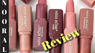 Missrose Lipstick Shades amp Price  Review By Noor Ali [upl. by Halda]