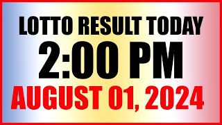 Lotto Result Today 2pm August 1 2024 Swertres Ez2 Pcso [upl. by Aggie]