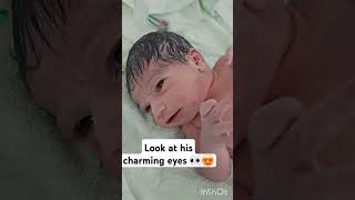 Look at his charming eyes 😍👀🤱👼🍼  cutebaby newborn cute charming [upl. by Belinda169]