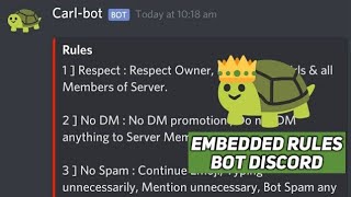 How to Setup Rules Channel  Embedded Rules  Carl Bot  Discord [upl. by Rosaline]