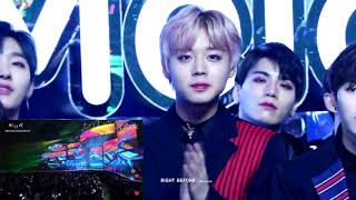 171202 Wanna Ones 워너원 Park Jihoon 박지훈 reaction to BTS DNA in the MMA [upl. by Notniuqal]