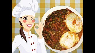 Guisantes con bacón y huevo escalfado  NUNCA COMERAS UN PLATO TAN DELICIOSO [upl. by Blasius]