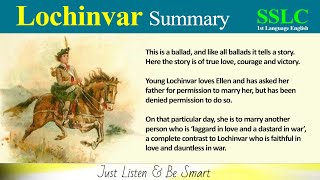 Lochinvar Poem Summary Class 10 English SSLC 1st Language English easylearneducation [upl. by Marline922]