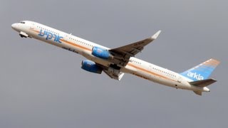 Boeing 757300W taking off TLVArkia בואינג 757 של ארקיע ממריא [upl. by Benisch]