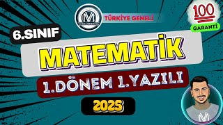 Türkiye Geneli 6Sınıf Matematik 1Dönem 1Yazılıya Hazırlık 📝2025 [upl. by Rabush]