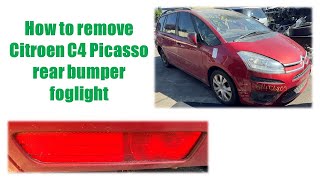 How to remove Citroen C4 Picasso rear bumper foglight 20072013 [upl. by Icaj]