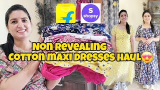 FlipkartShopsy Maxi dresses haul under 500✨ Vacation dresses under budget Shilpafashionhub 🌸 [upl. by Ennagroeg]