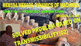 Solved Problem based on Transmissibility3  DOM424 Dynamics of Machines in Tamil [upl. by Adnowal]