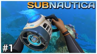 Subnautica  1  Splash Landing  Lets Play  Gameplay  Construction [upl. by Anoy759]