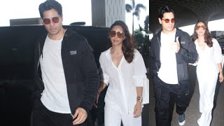 Sidharth Malhotra and Kiara Advani Make Stylish Appearance at the Airport [upl. by Naneek]