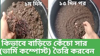 How To Make Vermicompost At Home Bengalikecho sarবাড়িতে ভার্মি কম্পোস্ট তৈরির পদ্ধতি [upl. by Marolda]