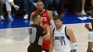 LUKA DONCIC GOT ON DILLION BROOKS NERVES AFTER INSTGATING HIM LOL CROSSES HIM [upl. by Gennie]