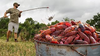 Catching CRAWFISH the OLD SCHOOL Way Catch and Cook [upl. by Lavoie]