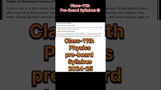 class11 physics pre board syllabus 202425 preboard shorts 202425 feed syllabus viralshorts [upl. by Shirl]