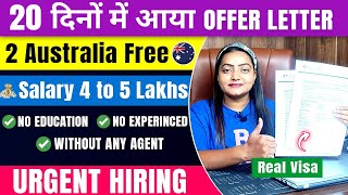 Australia 🇦🇺 Free Work Permit Visa 2024  Offer Letter Received In 21 Days  Packing amp Helper Jobs [upl. by Dunkin]