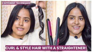 How To CURL HAIR WITH A STRAIGHTENERFLAT IRON 😍  Pilgrim Amazonian Range Scalp Scrub  Soni Mishra [upl. by Litnahc22]