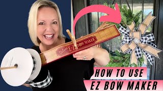 🎀 How to Use EZ Bow Maker  EZ Bow for Wreaths  EZ Bow Maker Tutorial  Dollar Tree DIY Bow Maker [upl. by Eniksre42]