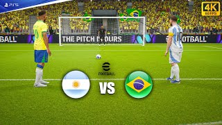 eFootball 2024  Argentina vs Brazil  Penalty Shootout ft Messi amp Neymar Jr in 4K HDR [upl. by Atter]