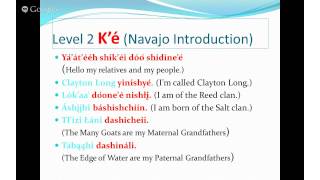 Navajo Language Lesson 1 K é Introduction [upl. by Atahs]