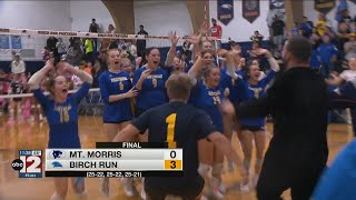 HS Volleyball  Birch Run sweeps Mt Morris in straight sets to win MMAC [upl. by Anamuj]