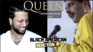 FIRST TIME HEARING Queen  Under pressure Live at Wembley BLACK AMERICAN REACTION [upl. by Ycam559]