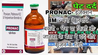 Pronac Injection पशूओ के पेट दर्द के लिऐ Piroxicam Pitofenone Hcl amp Fenpiverinium Bromide Injection [upl. by Mathur821]